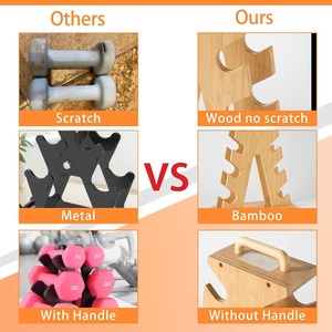 Bamboo <b>Dumbbell</b> Rack 4 Layers Solid Wood Storage Organizer For Home Gym Office Use Light Yellow - Product Image 5