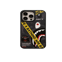 Coque de téléphone antichoc en TPU givré à couverture intégrale quatre côtés IMD motif bouche de requin de marque tendance pour iPhone 16