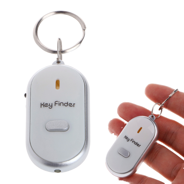 Anti-Lost Key Finder Keychain Flashing Beeping Alarm Key Locator Sound Control Smart Finder With LED Whistle Women's Men's Gift