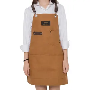 2023 hot styles available custom logo cotton chef apron for kitchen bbq grill catering workshop plus size apron