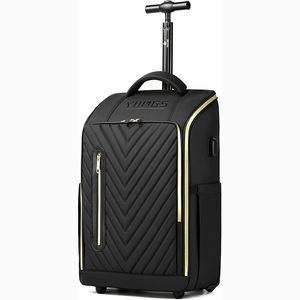 Free Sample Custom Rolling School Laptop <b>Wheeled</b> Trolley <b>Backpack</b> with Wheels Fit 17 Inch Laptop Polyester Portable - Product Image 2