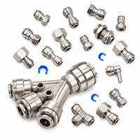 YOD Connecteur rapide personnalisé en acier inoxydable 304 316 1/4" 3/8" à 3 voies pour système de filtration d'eau domestique et purificateur