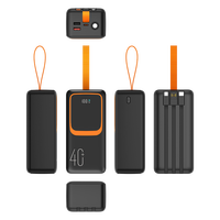 Pengisi Daya Portabel 40000 Mah Power Bank Kompatibel dengan iPhone Pengisi Daya Cepat Kapasitas Tinggi 22.5w TYPE C Usb Kabel Pengisian Daya Terintegrasi