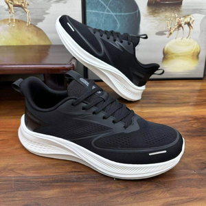 Chaussures de sport en cuir véritable pour hommes, à lacets, pour la course à pied, le tennis, l'entraînement, la mode, légères, pour la salle de sport, la marche - Product Image 1