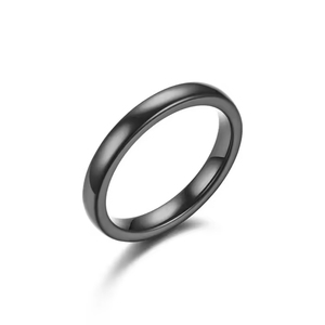 Mode européenne et américaine, bague en céramique ronde de 3 mm, anneaux de couple coréens simples à surface lisse 2024 - Product Image 5