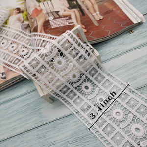 แผ่นลูกไม้เคมีทำจากโพลีเอสเตอร์ขนาด8.5ซม. มีรูปแบบการปัก CBL0655-1มีหลายสีให้เลือกสำหรับการตัดเย็บและการประดิษฐ์ - Product Image 2