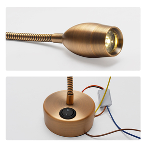 <span class=keywords><strong>Lampe</strong></span> murale moderne en bronze antique rouge mat pour chambre d'hôtel <span class=keywords><strong>Lampe</strong></span> <span class=keywords><strong>de</strong></span> lecture Tube <span class=keywords><strong>de</strong></span> serpent <span class=keywords><strong>Lampe</strong></span> à col d'oie Style américain moderne - Product Image 4