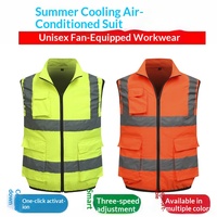 Gilet Réfléchissant Homme Femme Extérieur Classe ANSI Sans Ventilateur Rechargeable Vêtement Rafraîchissant Été Protection Contre la Chaleur