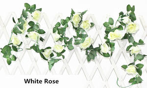 A-158ホーム屋外シャンパン人工ローズヴァインシルクフラワーガーランド吊りバスケット植物ウェディング用アーチガーデン壁装飾 - Product Image 3