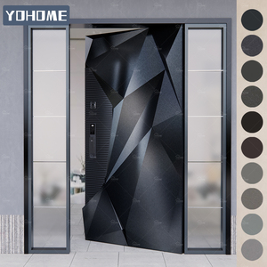 Porte d'<span class=keywords><strong>Ingresso</strong></span> per Villa di Produzione Industriale, Porta Moderna di Lusso per Villa, Porta d'<span class=keywords><strong>Ingresso</strong></span> Pivotante in Alluminio Pressofuso di Lusso con Vetrate Laterali - Product Image 1