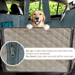 Cubierta de asiento de coche para mascotas duradera e impermeable, cubierta extraíble de Material de PVC Oxford, hamaca sólida para mascotas para asiento trasero para viajes, perros y gatos - Product Image 5