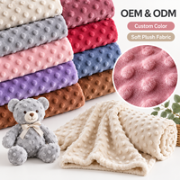Tissu en polaire minky de haute qualité, super doux, pour couverture bébé, motif bulles et pois