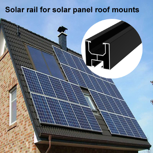 Rails solaires Trip Solar TP-R08B en aluminium anodisé noir AL6005-T5 pour l'installation de panneaux solaires, certifiés CE, durée de vie de 25 ans, montage - Product Image 4