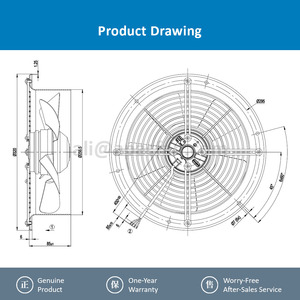 Ventilateurs axiaux ebmpapst W2E250-CE65-01 250 mm 115 W 230 V AC, ventilateurs électriques, ventilateurs de climatisation, ventilateurs de refroidissement axiaux, ventilateurs pour refroidisseurs - Product Image 4