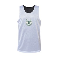 Pakaian Basket Jalanan Latihan Dua Sisi Berbahan Jaring Dua Lapis Lintas Batas, Seragam Tim Unisex, Poliester