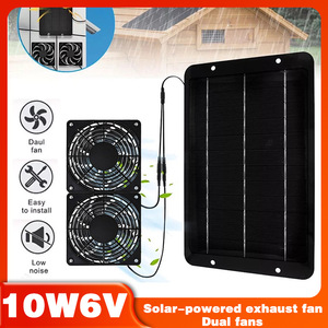 Ventilador de refrigeración con energía solar, 10W, 3200RPM, portátil, para exteriores, para casa de mascotas, ventilador de escape, panel monocristalino - Product Image 5