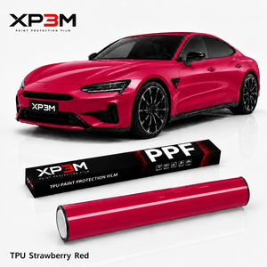 ฟิล์มกันรอยรถยนต์ XP3M สีแดงสตรอว์เบอร์รี เงาแบบ TPU PPF หนา 7.5 มิล ซ่อมแซมตัวเองได้ ป้องกันรอยขีดข่วน ป้องกันการเหลือง พร้อมช่องระบายอากาศ - Product Image 1