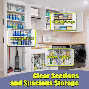 Armario de Almacenamiento para Lavandería Estilo Americano |   Armarios de lavandería a granel para uso residencial |   Armarios de Almacenamiento para Lavadora y Secadora - Product Image 2