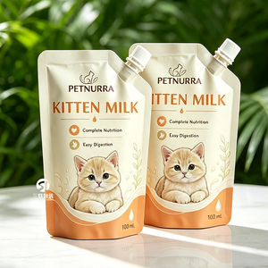 Petites quantités minimales de commande (MOQ) – Sachets à bec verseur personnalisés de qualité alimentaire en aluminium pour l'emballage de liquides nutritionnels pour animaux de compagnie, bouillon de viande pour chiens, lait pour chats et compléments alimentaires. - Product Image 6