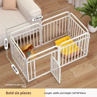 Enclos commercial robuste en tube carré de fer pour chiens d'intérieur, avec porte en grillage métallique, barrière sécurisée anti-évasion pour animaux, enclos de jeu et chenil