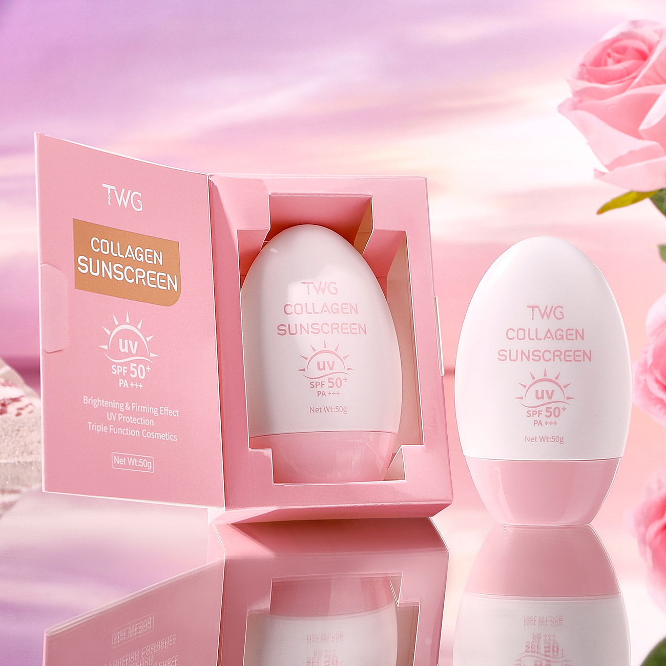 0064 TWG Crema Solare Illuminante al Collagene SPF 50+ PA+++ 50g