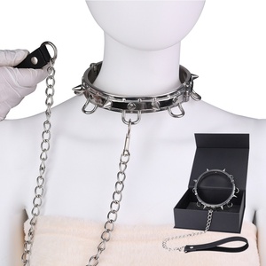 ปลอกคอโลหะแบบร้อยหมุดสองแถว BDSM พร้อมสายจูงสำหรับการเล่นแบบ Dom-Sub แข็งแรง ทนทาน ป้องกันการกัดกร่อน เหมาะเป็นของขวัญ - Product Image 1