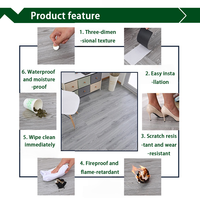 Suelo Vinílico Autoadhesivo de PVC LVT de 2 mm de Grosor, Antideslizante, Resistente al Agua, Ecológico, para Uso en Interiores, con Diseño de Modelo 3D
