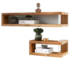 <b>Wall</b> Mounted Corner Shelf Wooden Tiered <b>Display</b> Rack For Living Room Book Storage Rectangle Shape Single Board Design - Product Image 5
