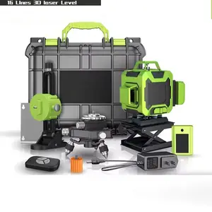 전문 16 라인 그린 빔 레이저 레벨 라인 레이저 레벨 내부 배터리가있는 핸드 홀딩 기기
