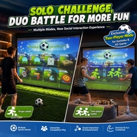 Machine de simulation interactive de football virtuel d'intérieur, simulateur portable de jeu de football interactif AR avec jeu de tir au but et de réaction