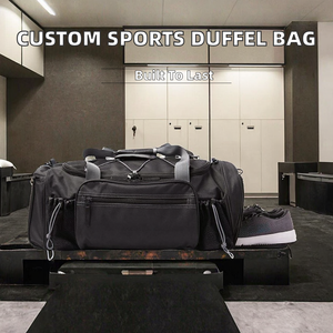 Custom Logo Unisex Sports Polyester <b>Duffel</b> <b>Bag</b> Foldable <b>Large</b> Capacity Travel Zipper Closure Fashion Design - Product Image 2