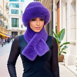 Beanie Warm Women Winter Mongolian Hat Neck Warmer Thick Stretchy Keep Warm Dome Cap Outdoor Skiing Skating Headwear - Product Image 4