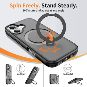 เคสโทรศัพท์360 ° แบบมีขาตั้งหมุนได้สำหรับ <span class=keywords><strong>iPhone</strong></span> 17 PRO <span class=keywords><strong>MAX</strong></span> พร้อมด้วย TPU แม่เหล็กกันกระแทก + PC 2 in 1ฝาครอบโทรศัพท์ <span class=keywords><strong>iPhone</strong></span> - Product Image 6