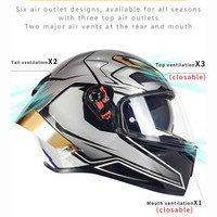 Casque de moto personnalisé avec logo, norme DOT, matériau ABS, double visière, casque intégral, doublure lavable avec queues électro-plaquées