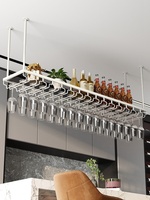 Support à Verres à Vin en Bambou pour Usage Domestique, Luxe Léger, Haut de Gamme, Support Suspendu à l'Envers pour Verres à Pied, Design Créatif pour Bar et Comptoir