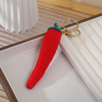 Handgemaakte zachte groente sleutelhanger trendy gehaakte fruit pluche pop wollen tas hanger geweven gebreide sleutelhanger accessoires