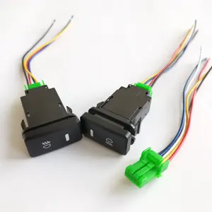 Interruptor de botão de luz de neblina, conjunto de 4 pinos 12v com luz de fundo led para carros