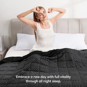 Couverture lestée en tissu minky à <span class=keywords><strong>7</strong></span> couches, chaude et rafraîchissante, 15 livres, avec billes de verre pour dormir, avion, maison et hôtel, utilisation quatre saisons - Product Image 5