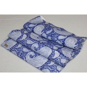 Tela de Algodón Estampada a Mano Azul Elegante 2026, Tela de Algodón Ligera al por Mayor, Tela para Confección de Vestidos con Estampado Floral Indio - Product Image 1