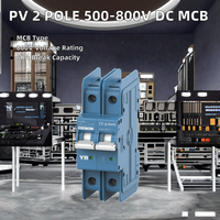 Dc Mcb 4P 125A 800V disjoncteur de système solaire Pv pour onduleur de batterie interrupteur de sécurité à énergie photovoltaïque YRCB 125DC