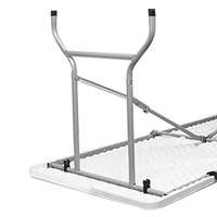 Table pliante rectangulaire en plastique HDPE blanc de haute qualité, capacité 330 lbs, pour la restauration et les banquets, 6 pieds