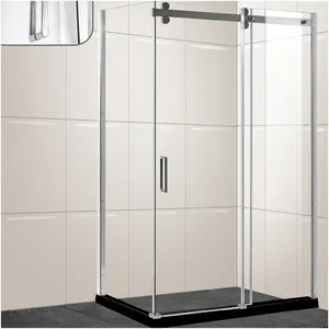 Chuveiro com porta de vidro porta de chuveiro de vidro de 8mm porta deslizante de banheiro com 3 painéis