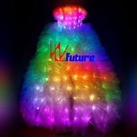 Robe LED à longue traîne, robe LED à pixels, robe de mariée LED, longue jupe LED, robe de soirée LED, vêtements de scène, robes pour filles
