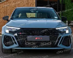 Suku Cadang Mobil A3 Body Kit Upgrade ke RS3 Bumper depan dengan kisi untuk Audi A3 ke RS3 Bodykit 2021-2023