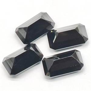 Ágata negra 12x7mm Piedra suelta facetada negra para la fabricación de joyas - Product Image 4