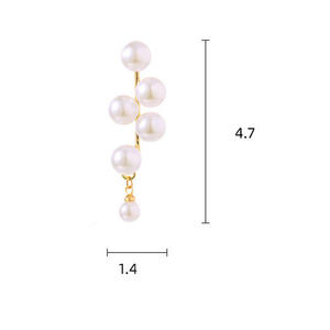 Elegantes pendientes largos de perlas <span class=keywords><strong>blancas</strong></span> pendientes redondos de borla de perlas para mujer <span class=keywords><strong>2021</strong></span> - Product Image 6