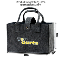 Sac fourre-tout en feutre imprimé 30cm L 20cm H avec logo personnalisé pour équipe de fléchettes, cadeau promotionnel d'entreprise