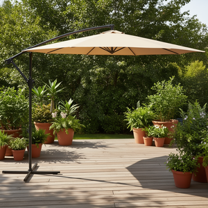Parasol de terrasse cantilever en acier de 3 m avec manivelle, élégant et durable, pour extérieur - Product Image 2