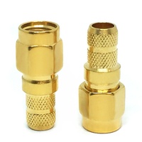 Konektor Koaksial RF Kuningan SMA Male Berlapis Emas 50Ohm untuk Kabel LMR240 H155 4D FB RG59 RG8X RoHS