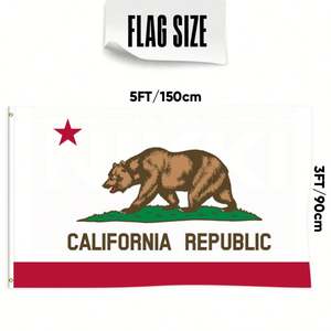 Drapeau de la Californie imprimé sur mesure 3x5 pieds, simple face, fabriqué en polyester ou en <span class=keywords><strong>soie</strong></span> durable pour les bannières nationales et les drapeaux d'exposition - Product Image 3